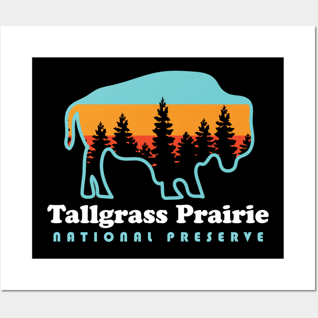 Tallgrass Prairie National Preserve Bison Kansas Wall Art by PodDesignShop